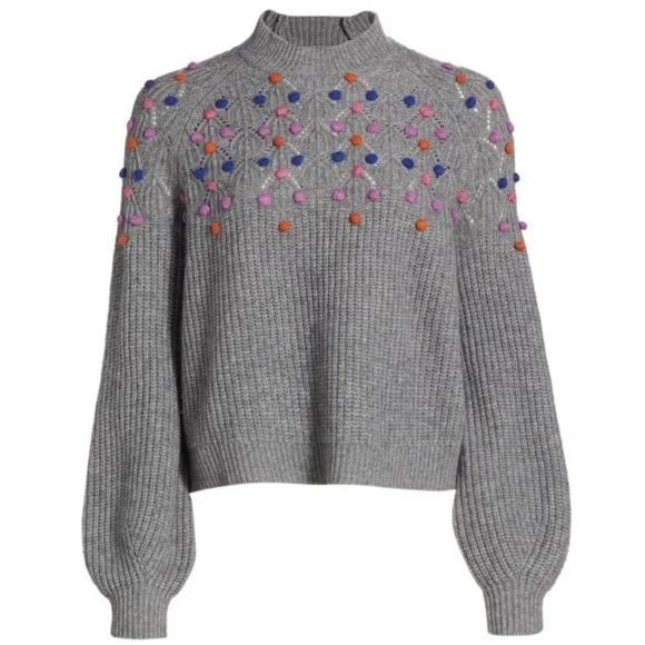 27 MILES MALIBU wool cashmere
Deana Popcorn Sweater Gray Multi Size XS - Picture 4 of 11